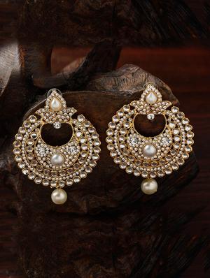 gold brass chandballi earring - 16955330 - Standard Image - 3