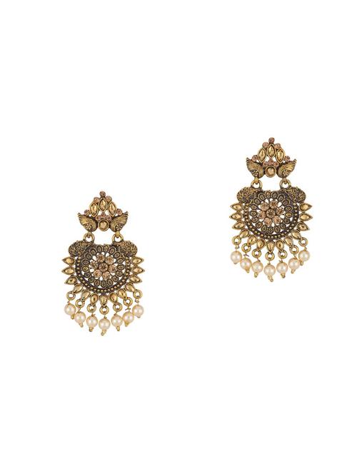 gold brass chandballi earring - 16955332 - Standard Image - 1