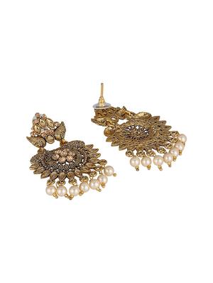 gold brass chandballi earring - 16955332 - Standard Image - 2