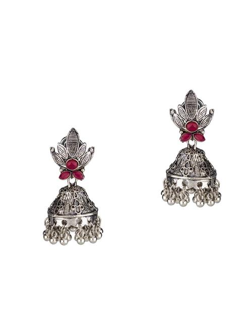 silver brass jhumka earring - 16955333 - Standard Image - 1