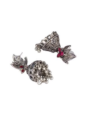 silver brass jhumka earring - 16955333 - Standard Image - 2
