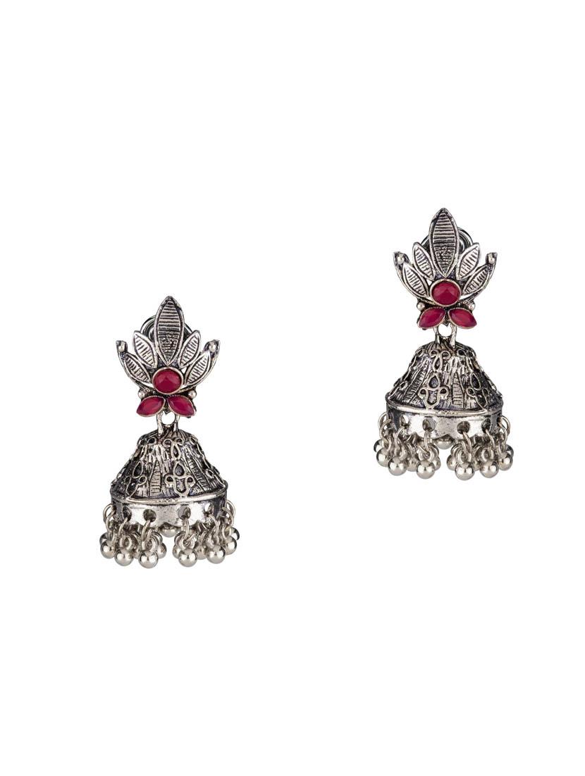 silver brass jhumka earring - 16955333 - Zoom Image - 1