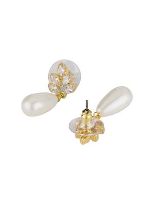 white brass drop earring - 16955337 - Standard Image - 2