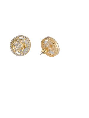 gold brass studs earring - 16955339 - Standard Image - 2