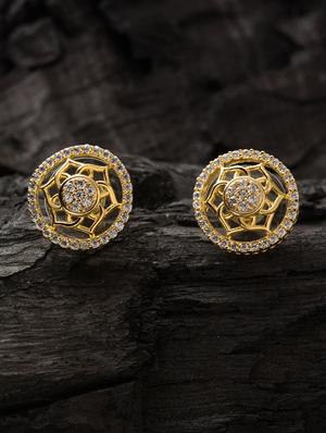 gold brass studs earring - 16955339 - Standard Image - 3