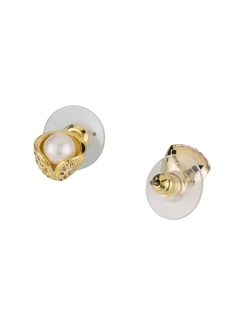 white brass studs earring - 16955341 - Zoom Image - 2