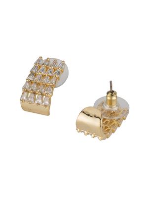 gold brass studs earring - 16955342 - Standard Image - 2