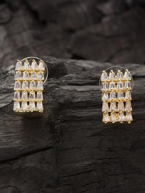 gold brass studs earring - 16955342 - Standard Image - 3