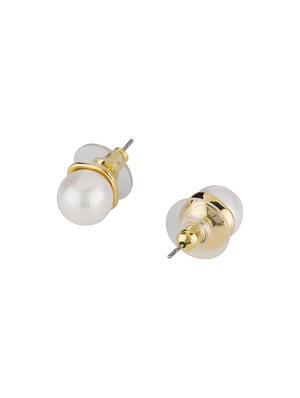 white brass studs earring - 16955343 - Standard Image - 2