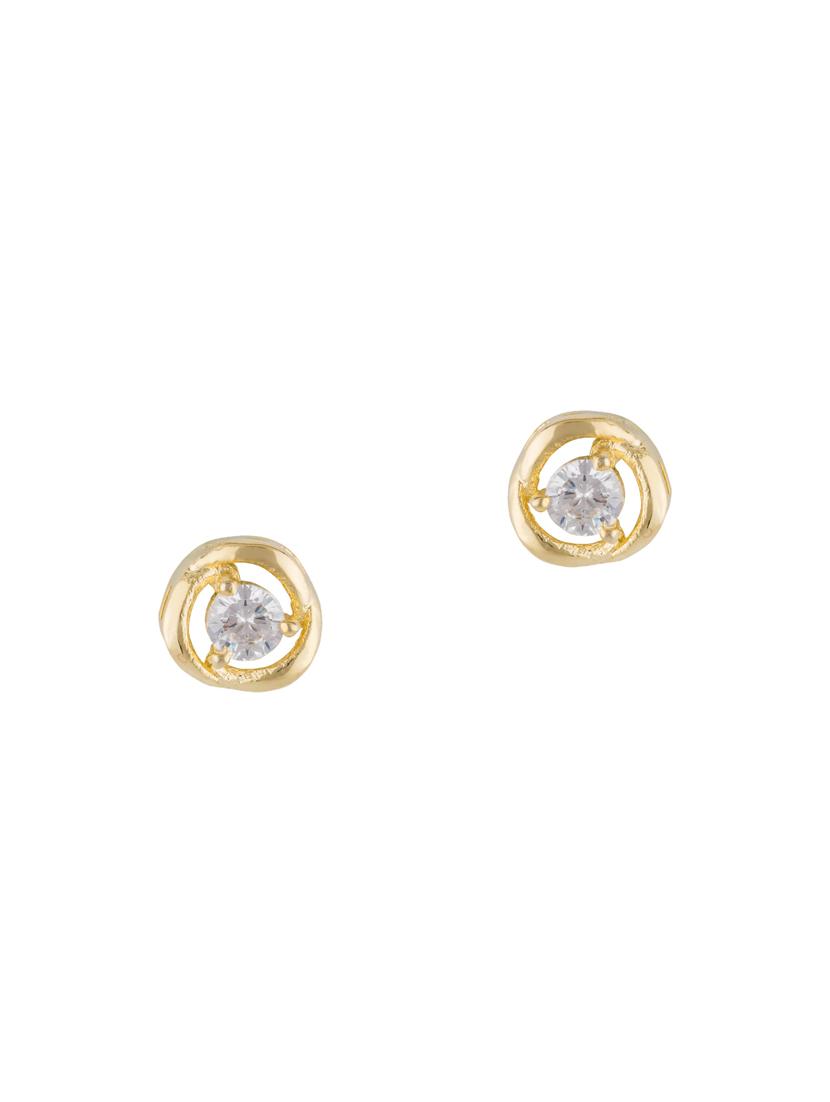 gold brass studs earring - 16955344 - Zoom Image - 1