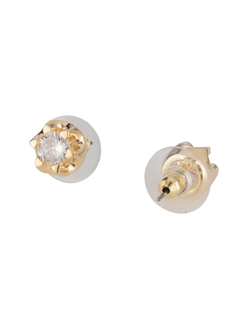 gold brass studs earring - 16955345 - Zoom Image - 2