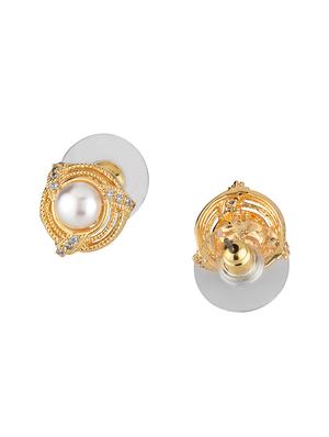 gold brass studs earring - 16955346 - Standard Image - 2