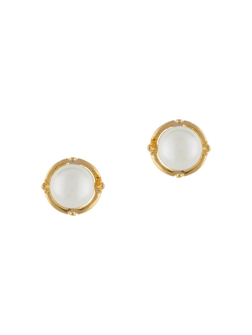 white brass studs earring - 16955349 - Zoom Image - 1