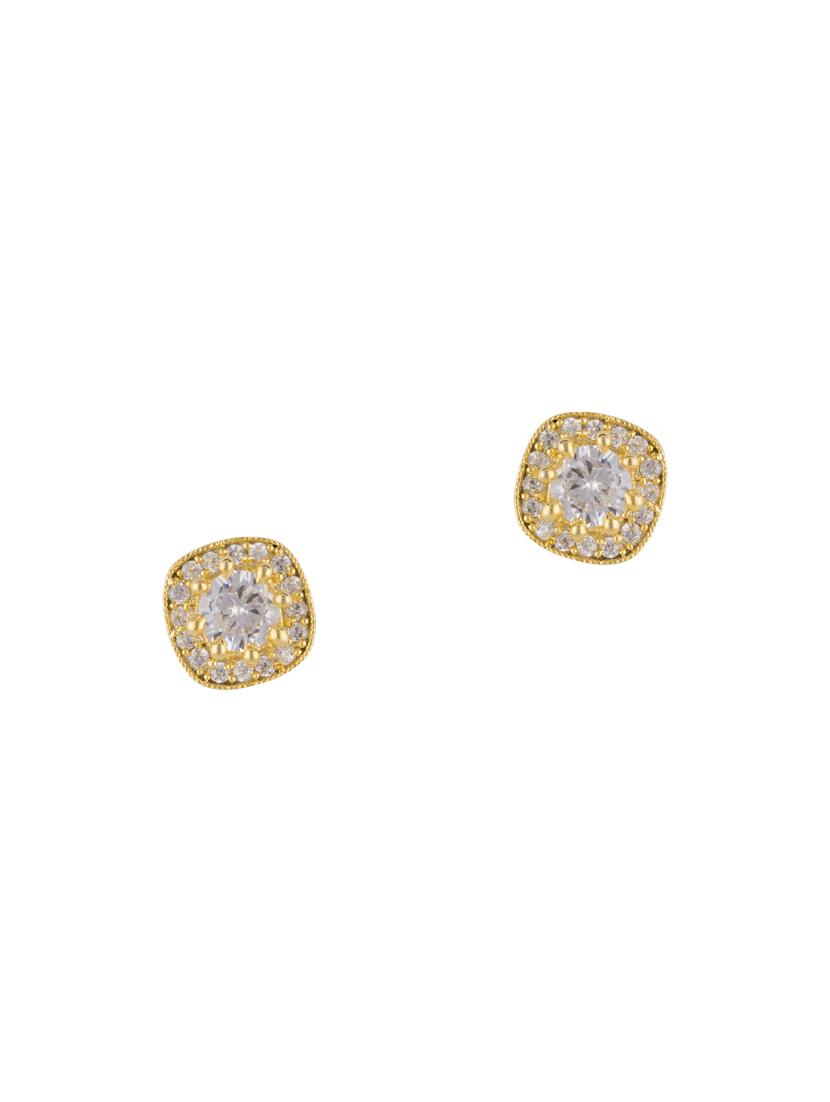 gold brass studs earring - 16955353 - Zoom Image - 1