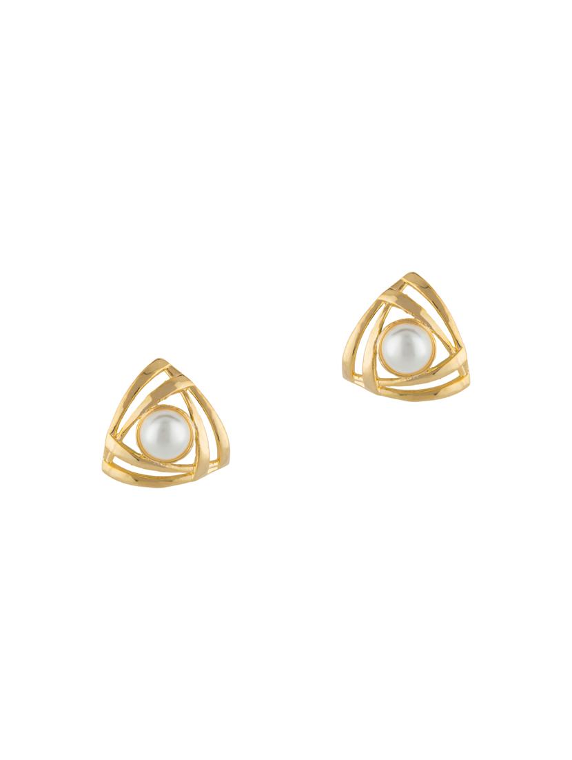 gold brass studs earring - 16955355 - Zoom Image - 1