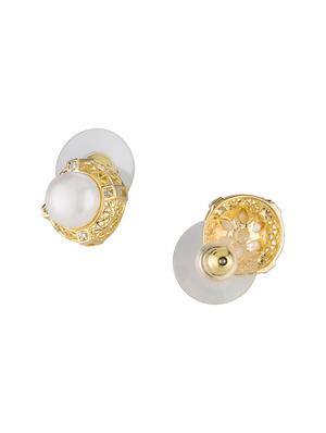 white brass studs earring - 16955356 - Standard Image - 2
