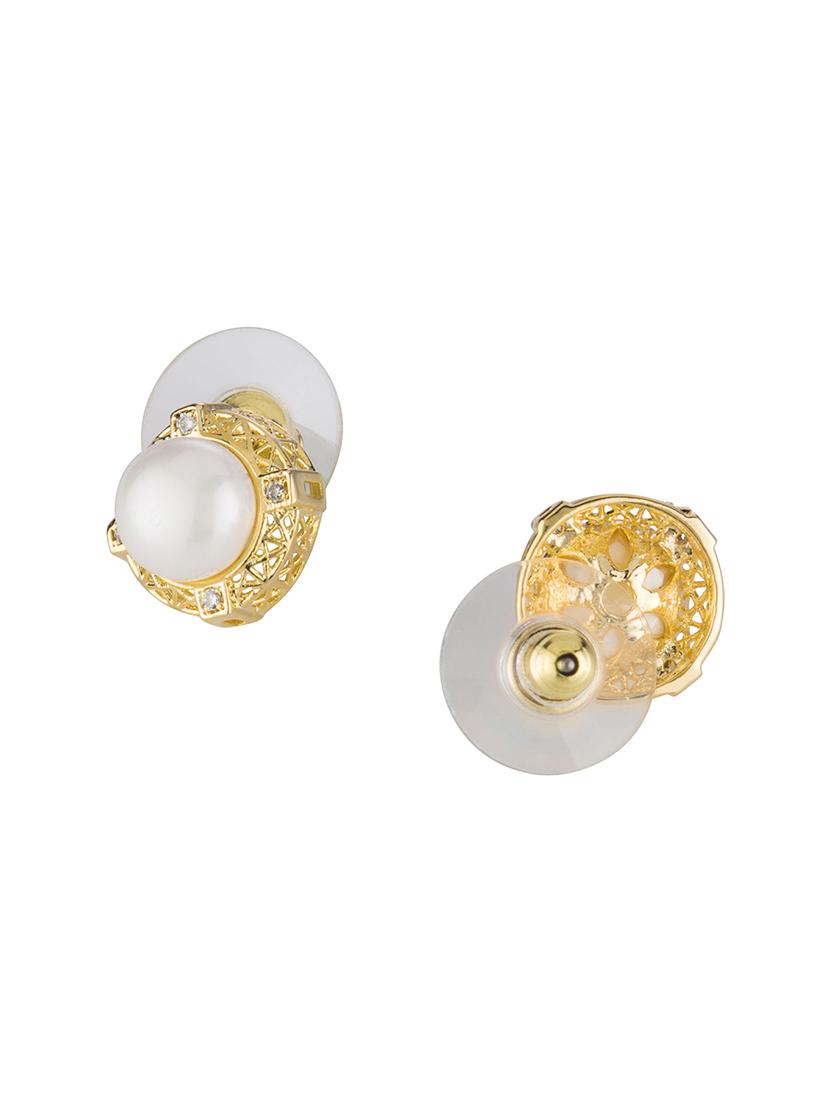 white brass studs earring - 16955356 - Zoom Image - 2