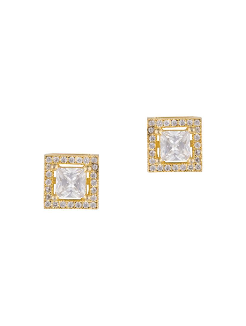 gold brass studs earring - 16955358 - Zoom Image - 1