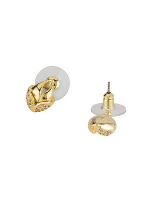 gold brass studs earring - 16955359 - Standard Image - 2