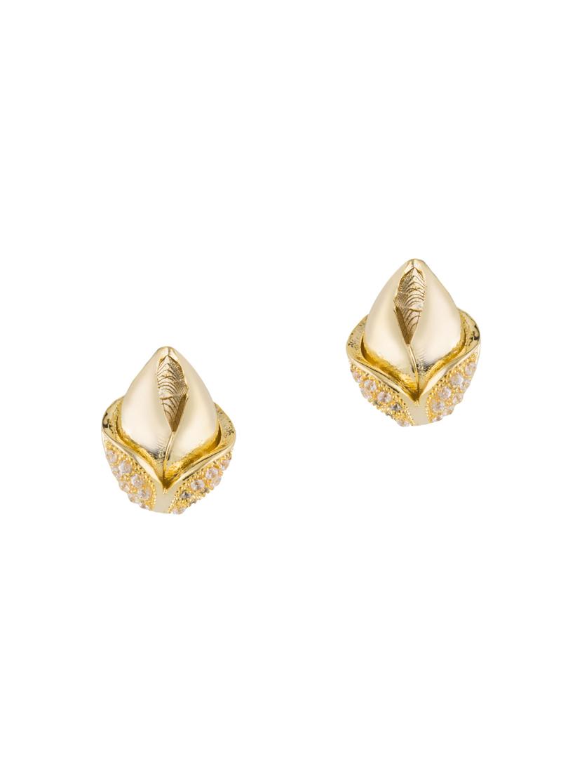 gold brass studs earring - 16955359 - Zoom Image - 1