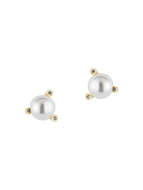 white brass studs earring - 16955360 - Standard Image - 1