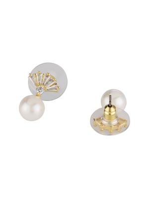 white brass studs earring - 16955362 - Standard Image - 2