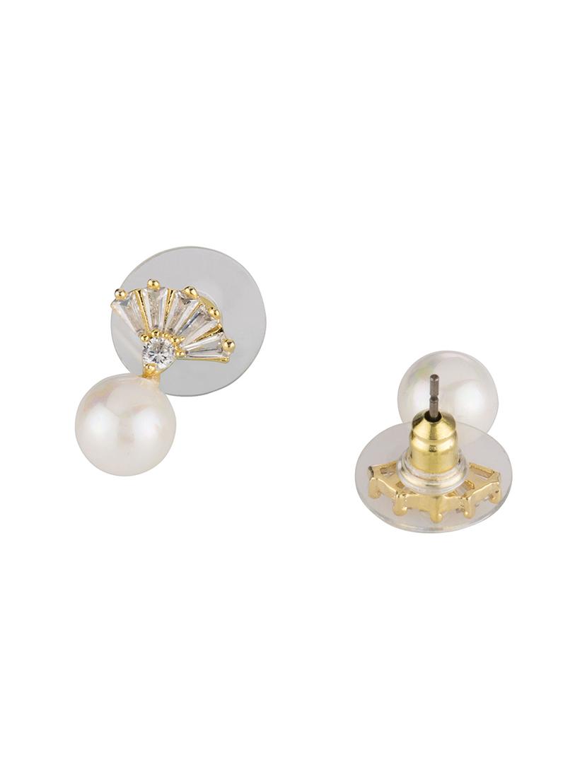 white brass studs earring - 16955362 - Zoom Image - 2