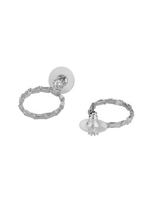 white brass drop earring - 16955364 - Standard Image - 2