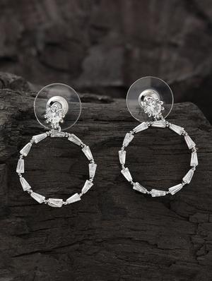 white brass drop earring - 16955364 - Standard Image - 3