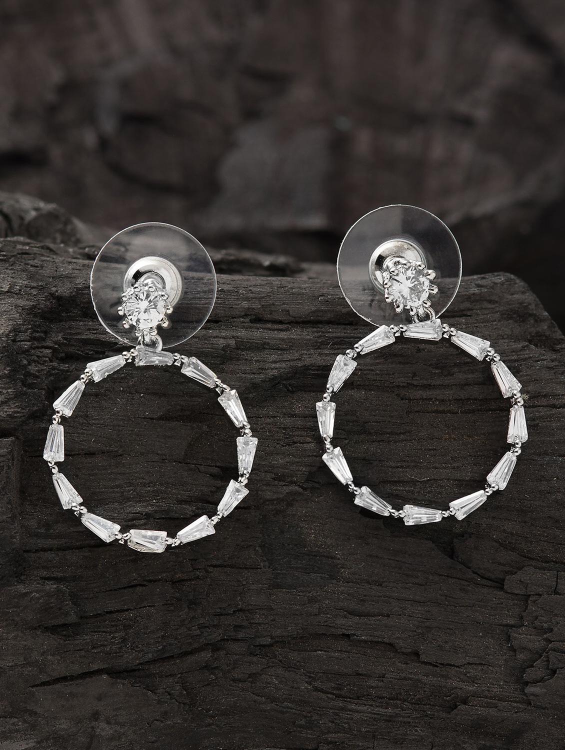 white brass drop earring - 16955364 - Zoom Image - 3
