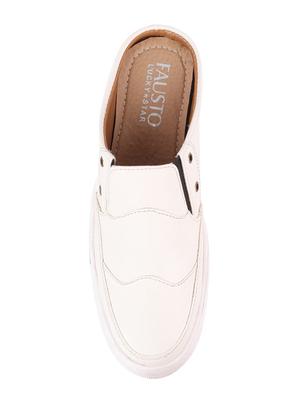 white slip on casual shoes - 16955415 - Standard Image - 3