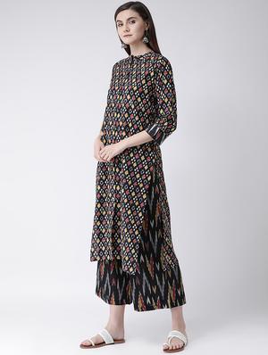 ikat print kurta palazzo set - 16955452 - Standard Image - 2