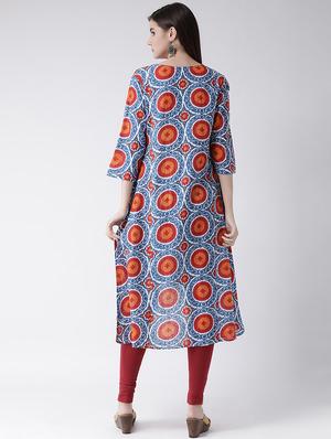printed a-line kurta - 16955465 - Standard Image - 3