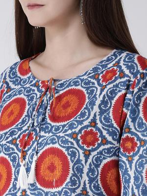 printed a-line kurta - 16955465 - Standard Image - 4