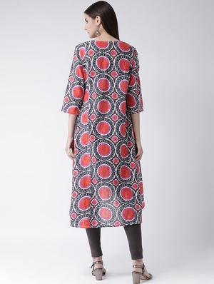 printed a-line kurta - 16955466 - Standard Image - 3