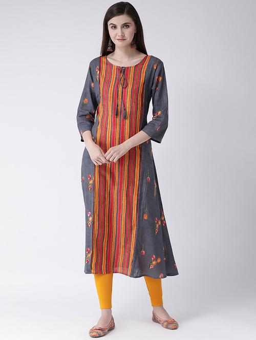 floral print a-line kurta - 16955470 - Very Small Image - 1