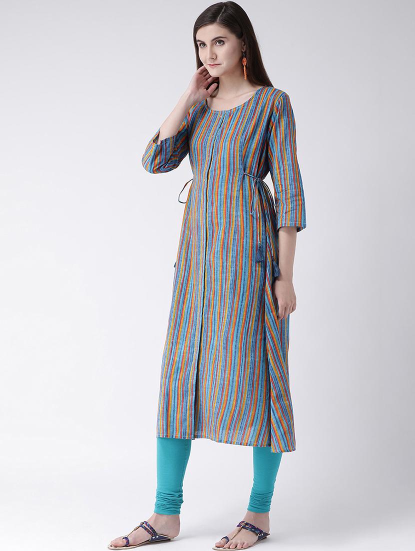 striped a-line kurta - 16955471 - Zoom Image - 2