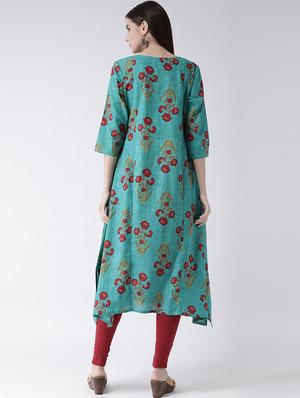 floral print a-line kurta - 16955479 - Standard Image - 3