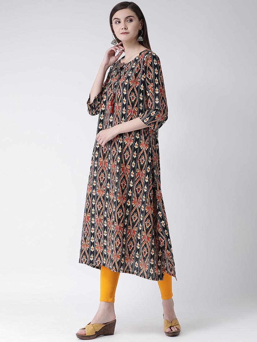 ikat print a-line kurta - 16955480 - Zoom Image - 2