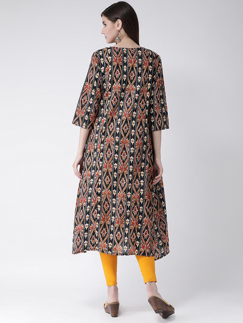 ikat print a-line kurta - 16955480 - Zoom Image - 3