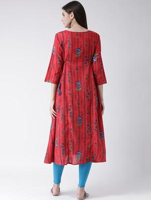 floral print a-line kurta - 16955481 - Standard Image - 3