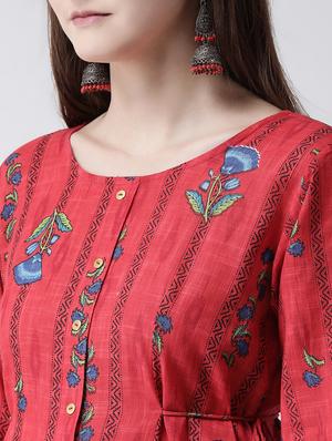 floral print a-line kurta - 16955481 - Standard Image - 4