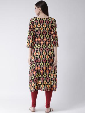 ikat print a-line kurta - 16955482 - Standard Image - 3