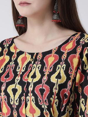 ikat print a-line kurta - 16955482 - Standard Image - 4