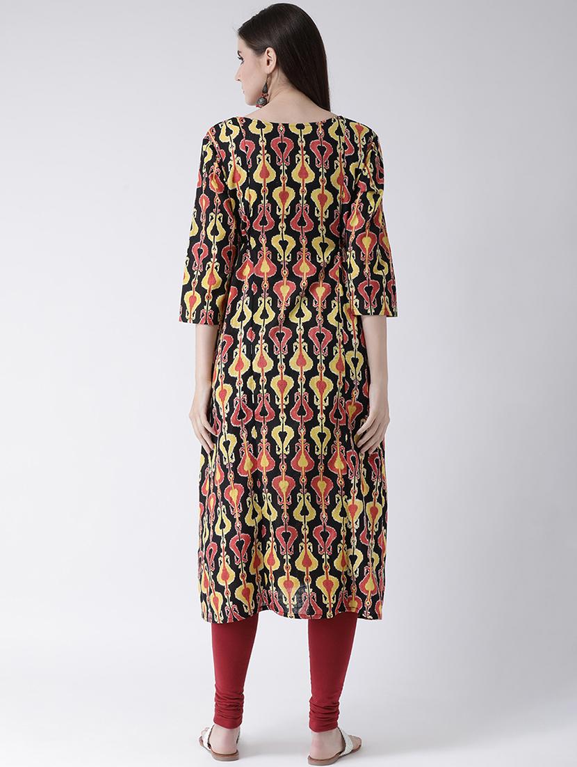 ikat print a-line kurta - 16955482 - Zoom Image - 3