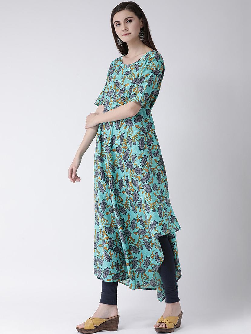 floral asymmetric kurta - 16955483 - Zoom Image - 2