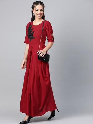 tie front flared ethnic dress - 16955853 - Standard Image - 2