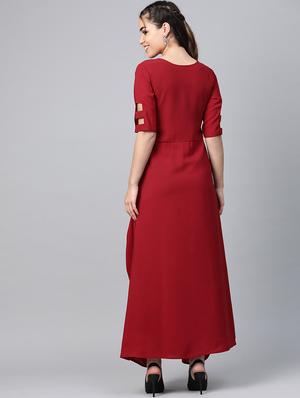 tie front flared ethnic dress - 16955853 - Standard Image - 3