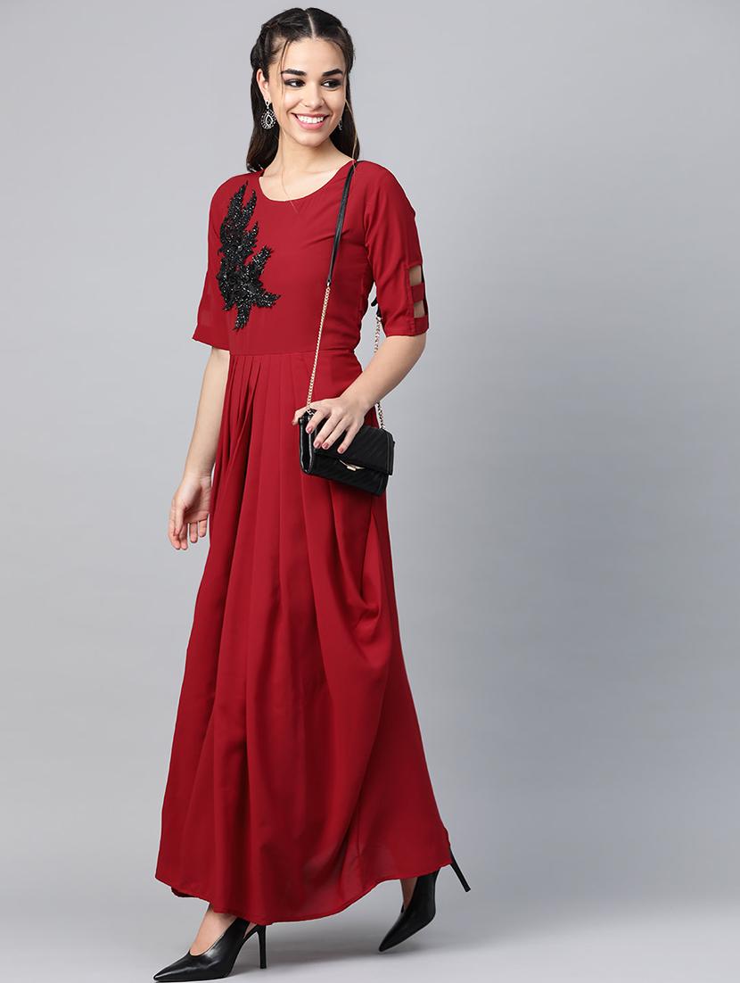 tie front flared ethnic dress - 16955853 - Zoom Image - 2