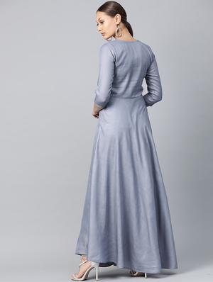 tie front flared ethnic dress - 16955855 - Standard Image - 3